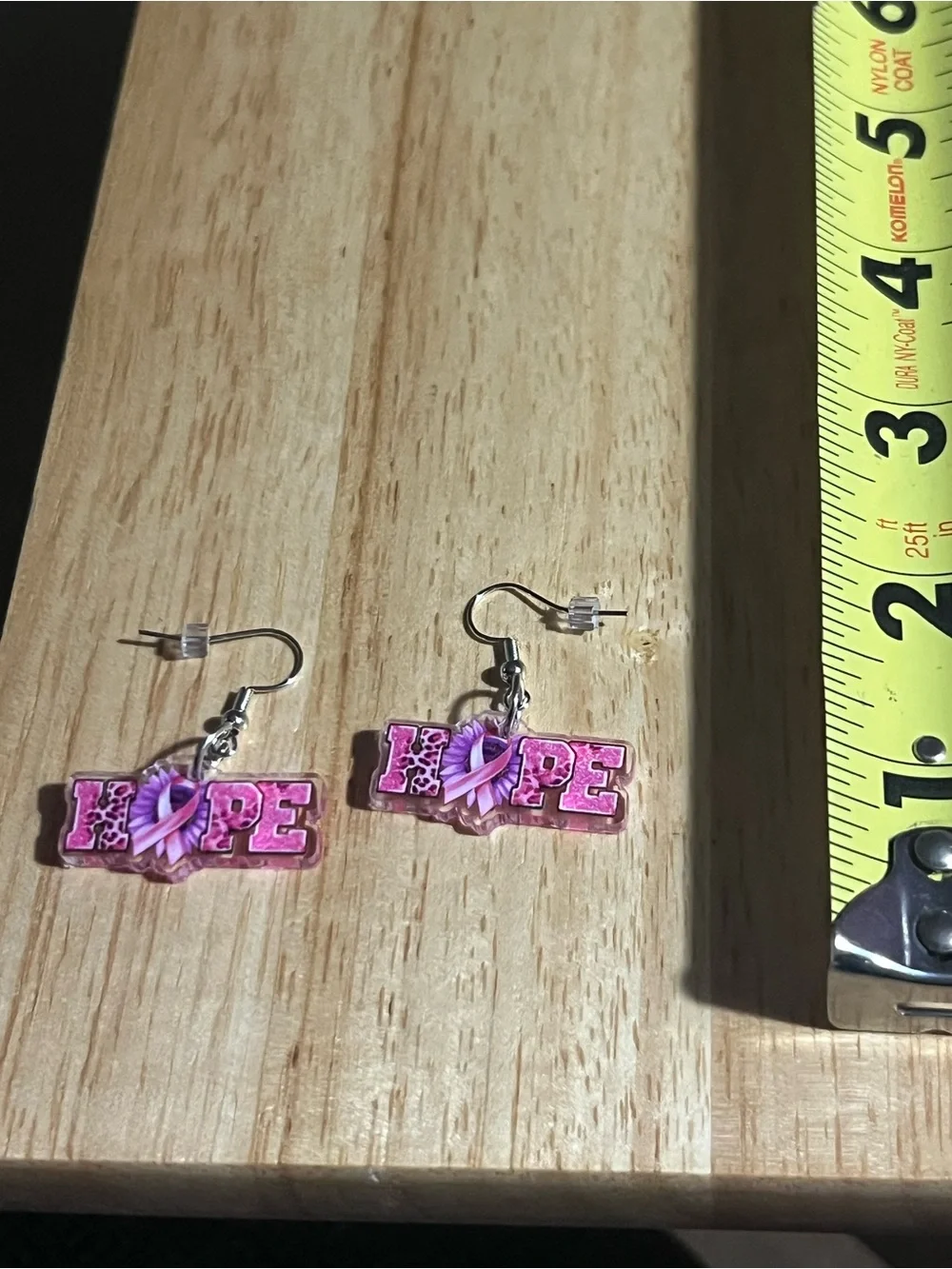 Hope Pink Ribbon Dangle Earrings for women E213